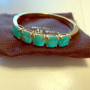 Kate spade green and gold bangle